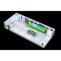 青岛机房动环|报告厅大屏幕|舞台灯光音箱设备分布效果图制作